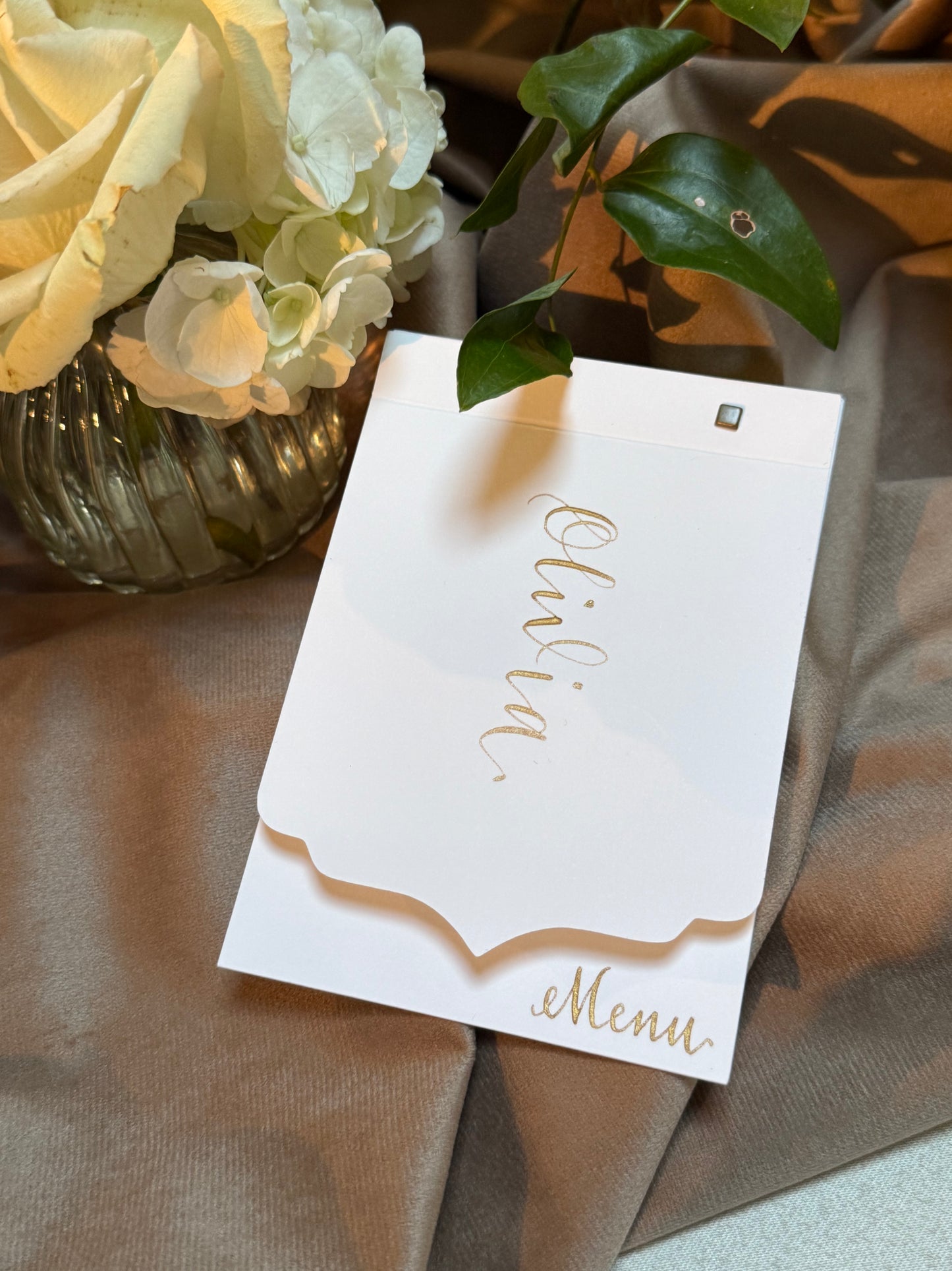 Elegant layered menu place card