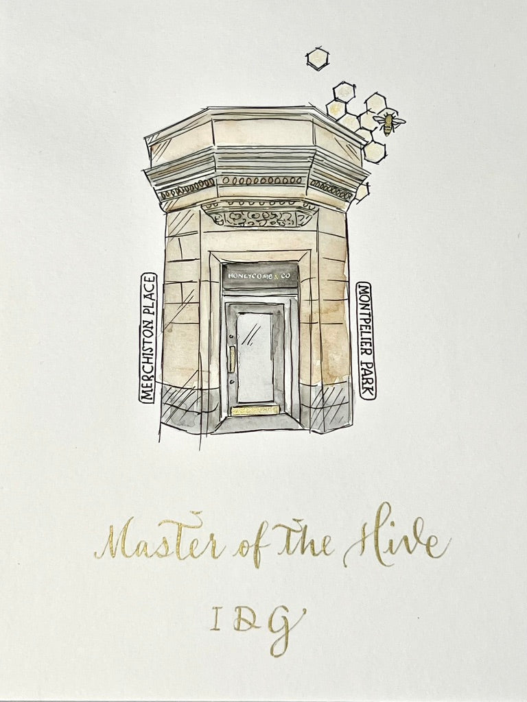 Business or Home Modern Style - Ink and Watercolour Painting