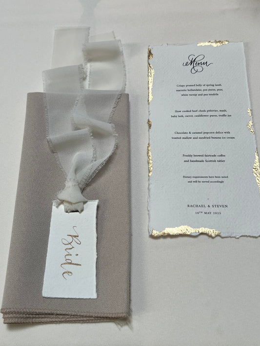 Calligraphy Cotton paper place cards