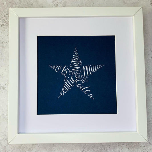 Custom Shape Calligraphy in Frame