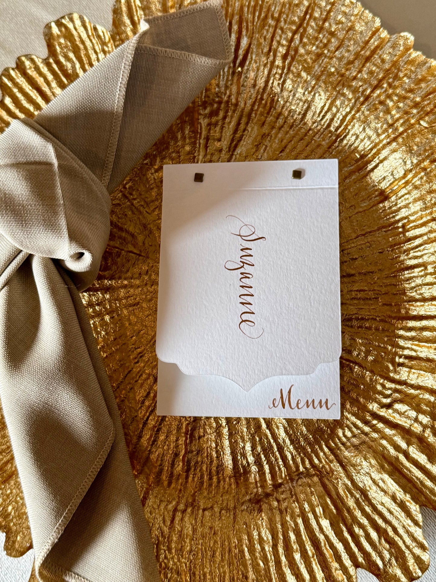 Elegant layered menu place card