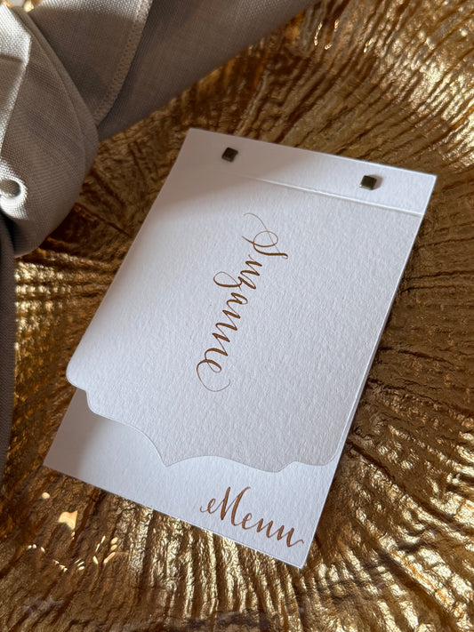 Elegant layered menu place card