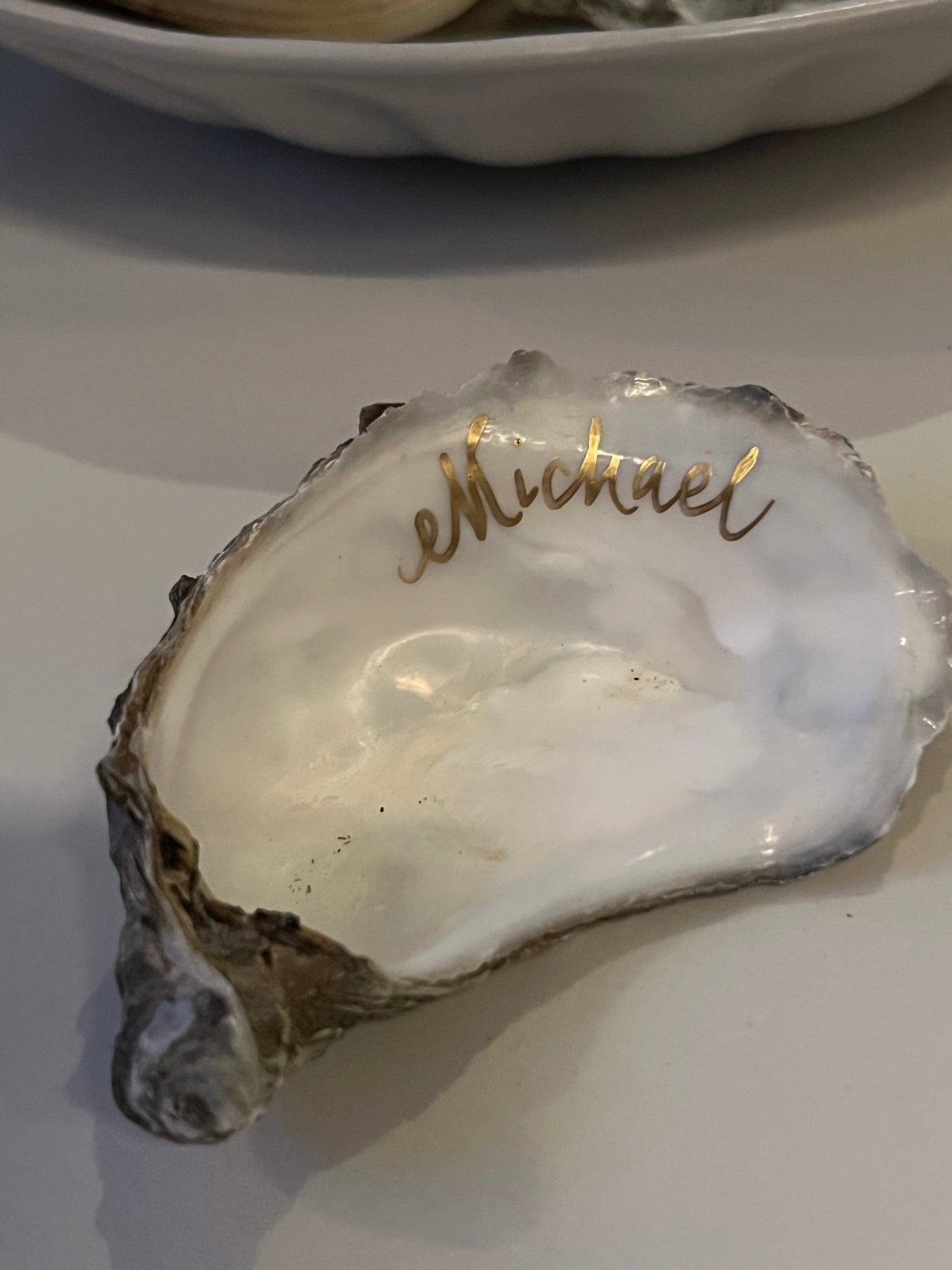 Personalised Oyster Shell Place Cards