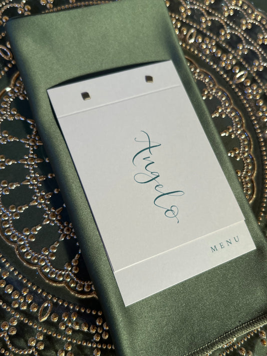 Personalised Menu Card with Calligraphy Name