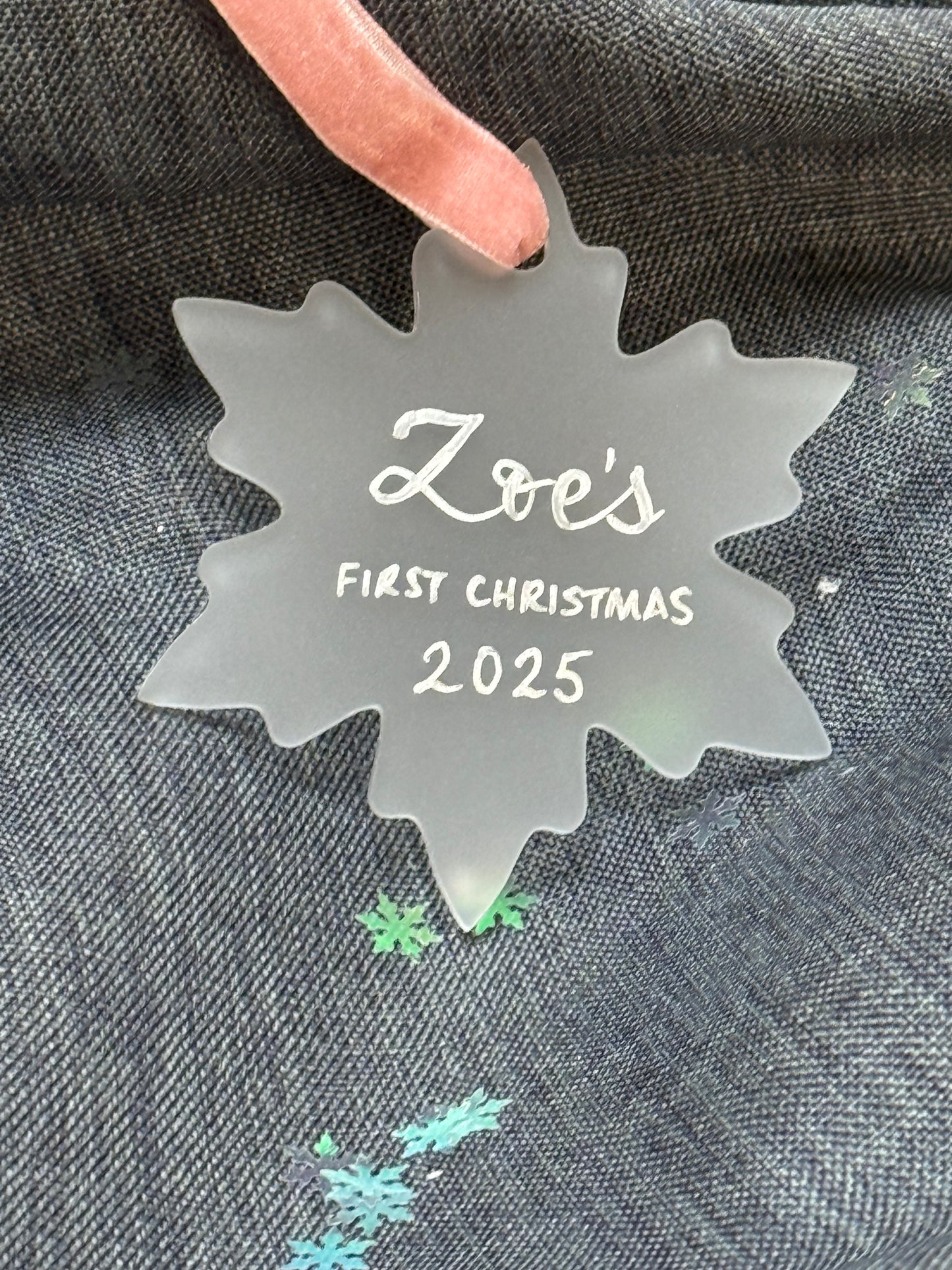 Personalised Frosted Acrylic Snowflake Tree Decoration