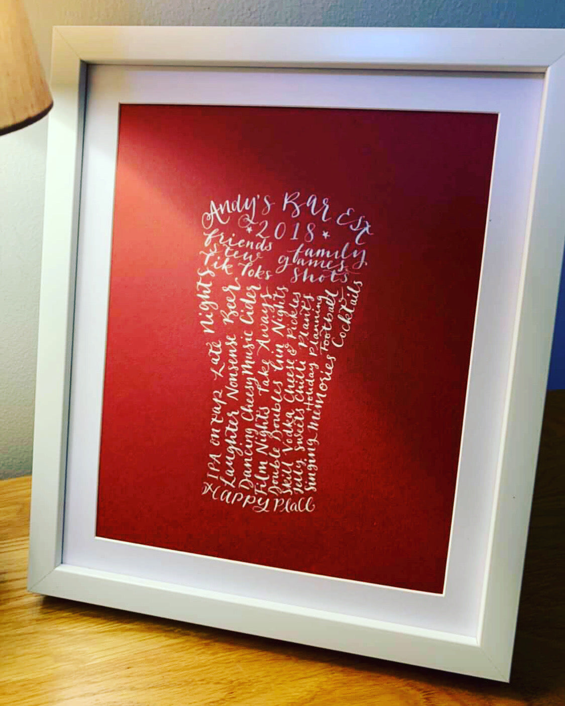 Custom Shape Calligraphy in Frame