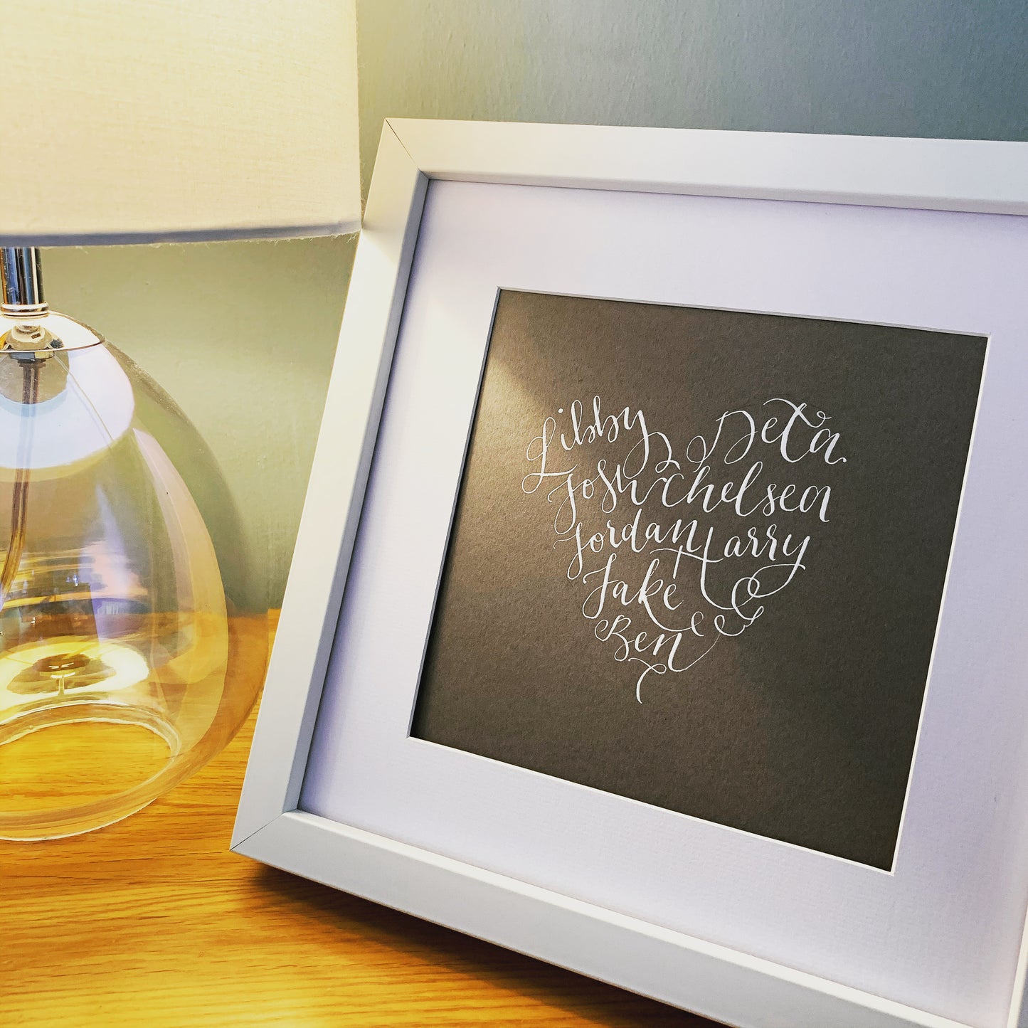 Custom Shape Calligraphy in Frame