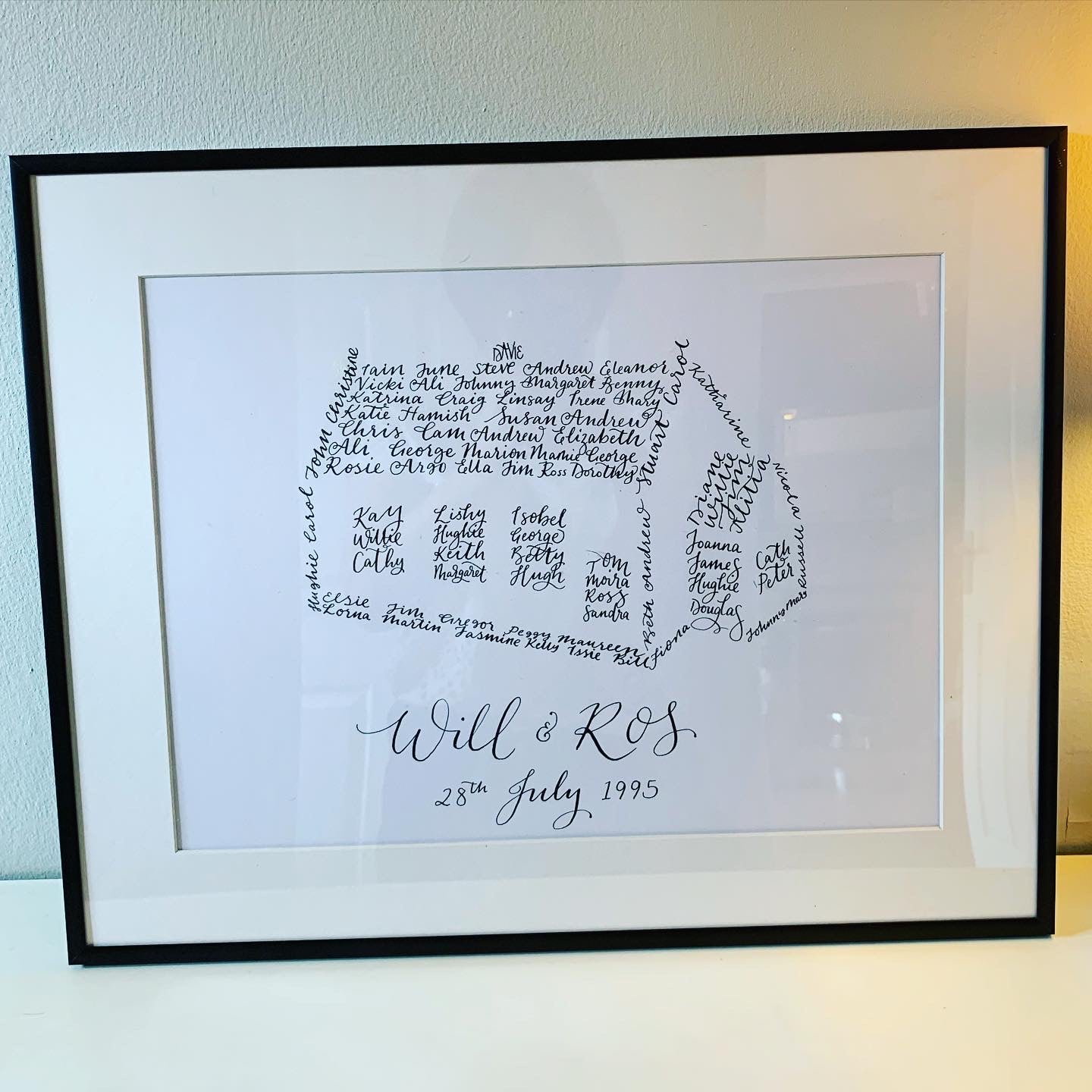 Custom Shape Calligraphy in Frame