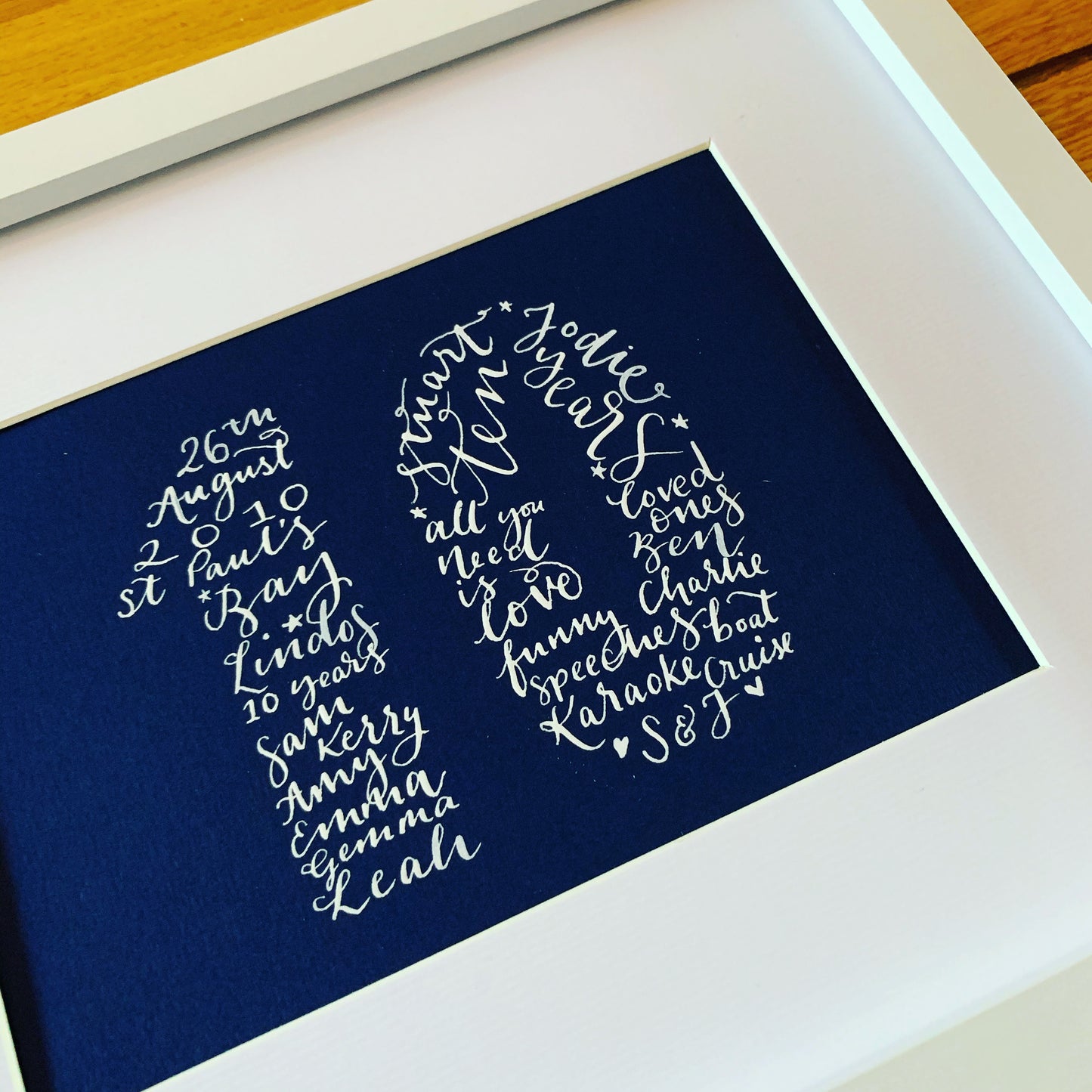 Custom Shape Calligraphy in Frame