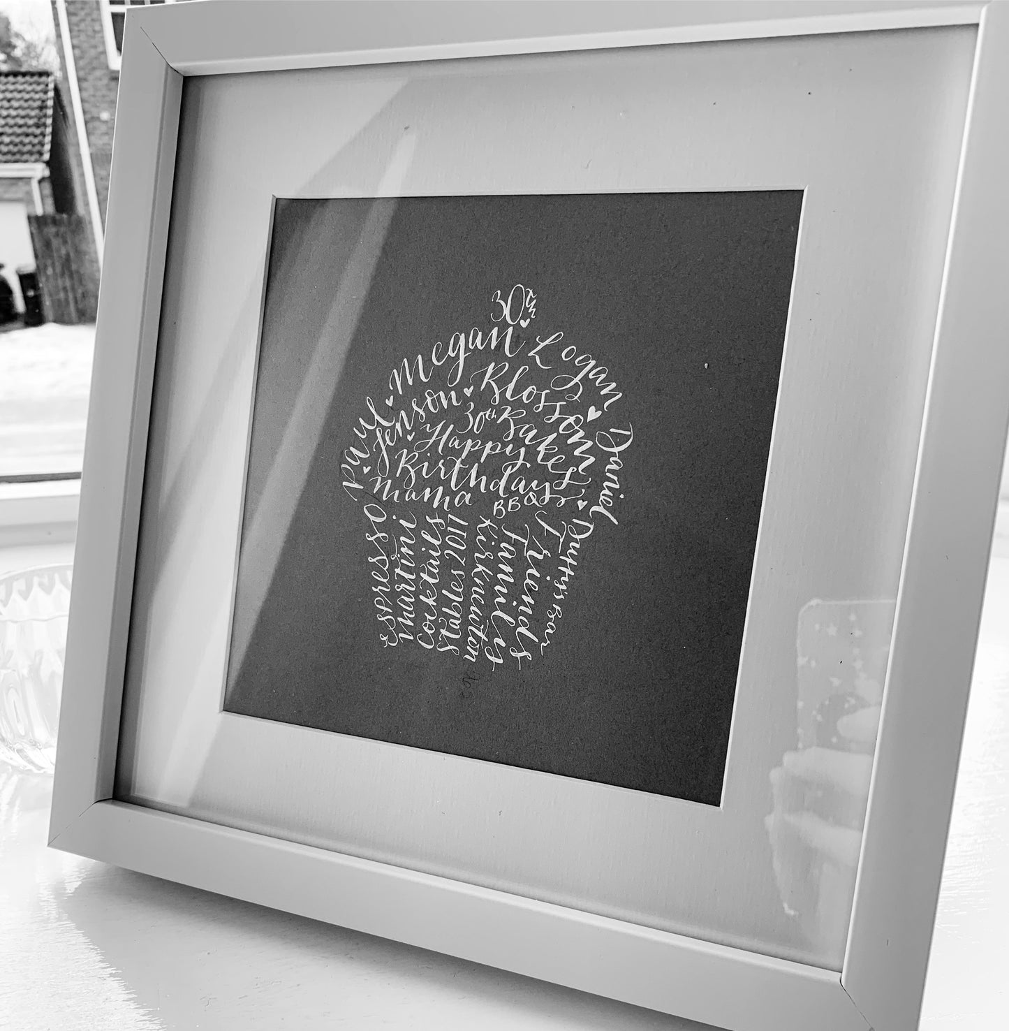Custom Shape Calligraphy in Frame