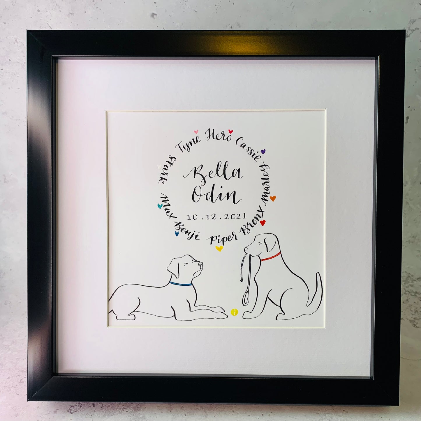 Custom Shape Calligraphy in Frame