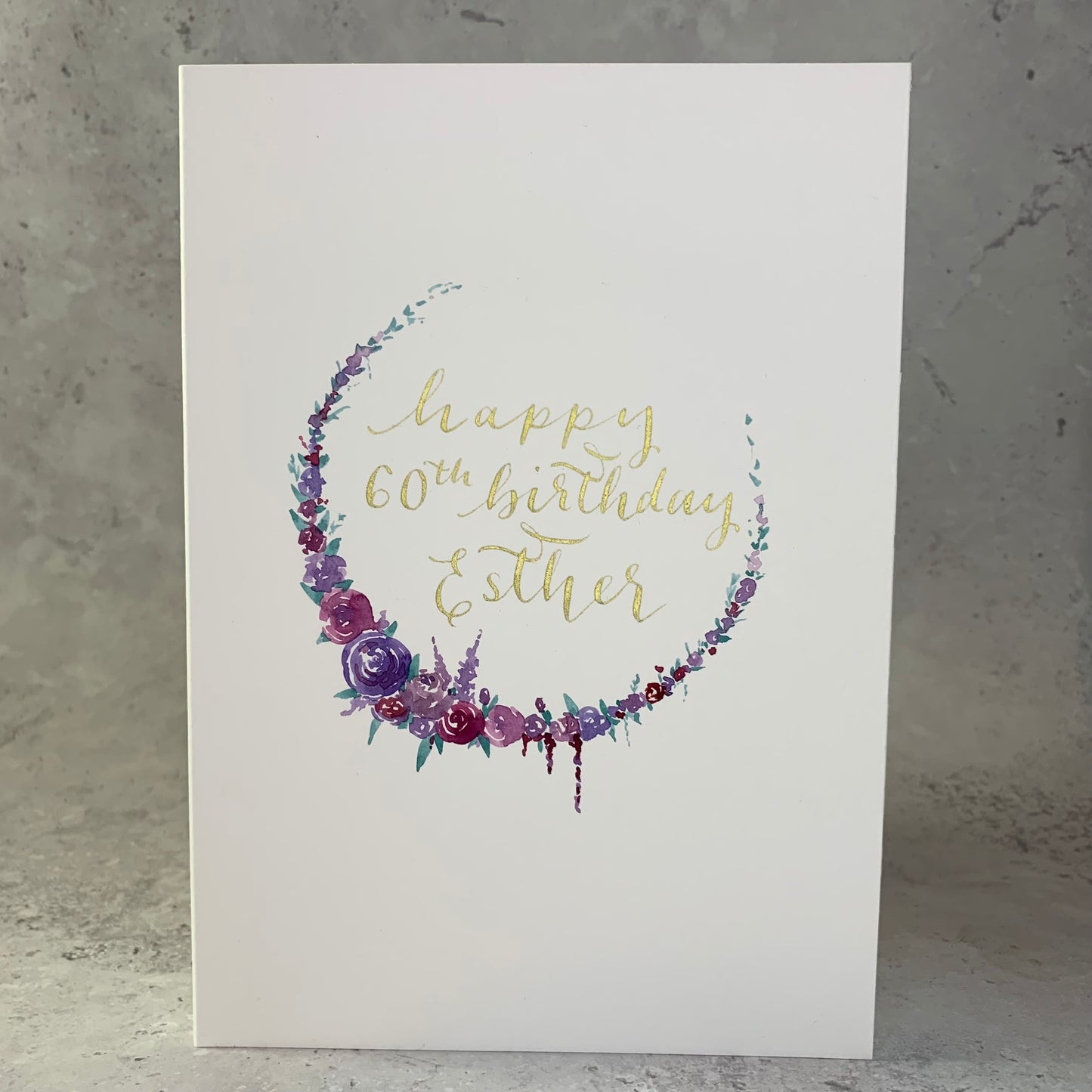 Handpainted floral wreath - birthday, anniversary, thank you...