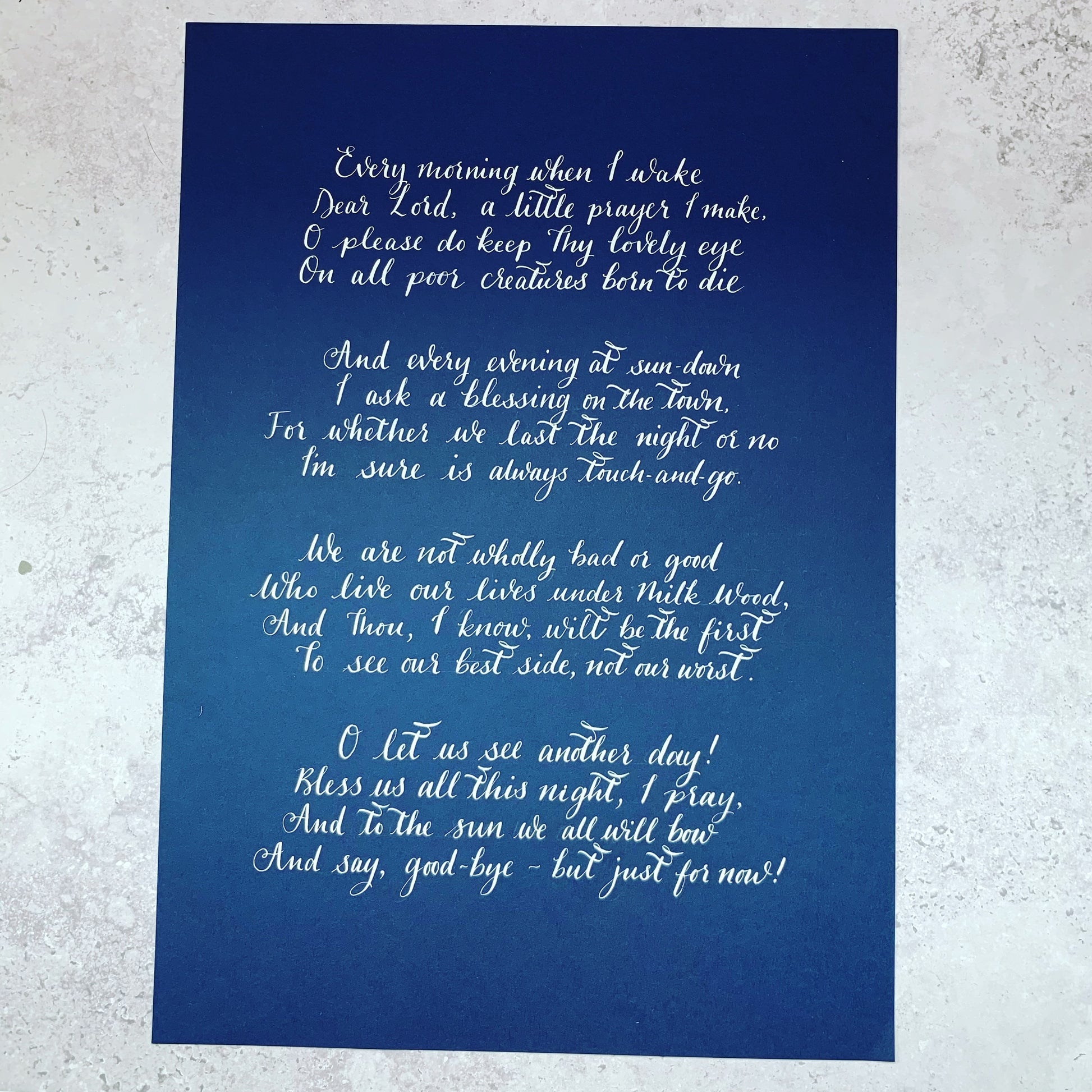 Bespoke calligraphy poem