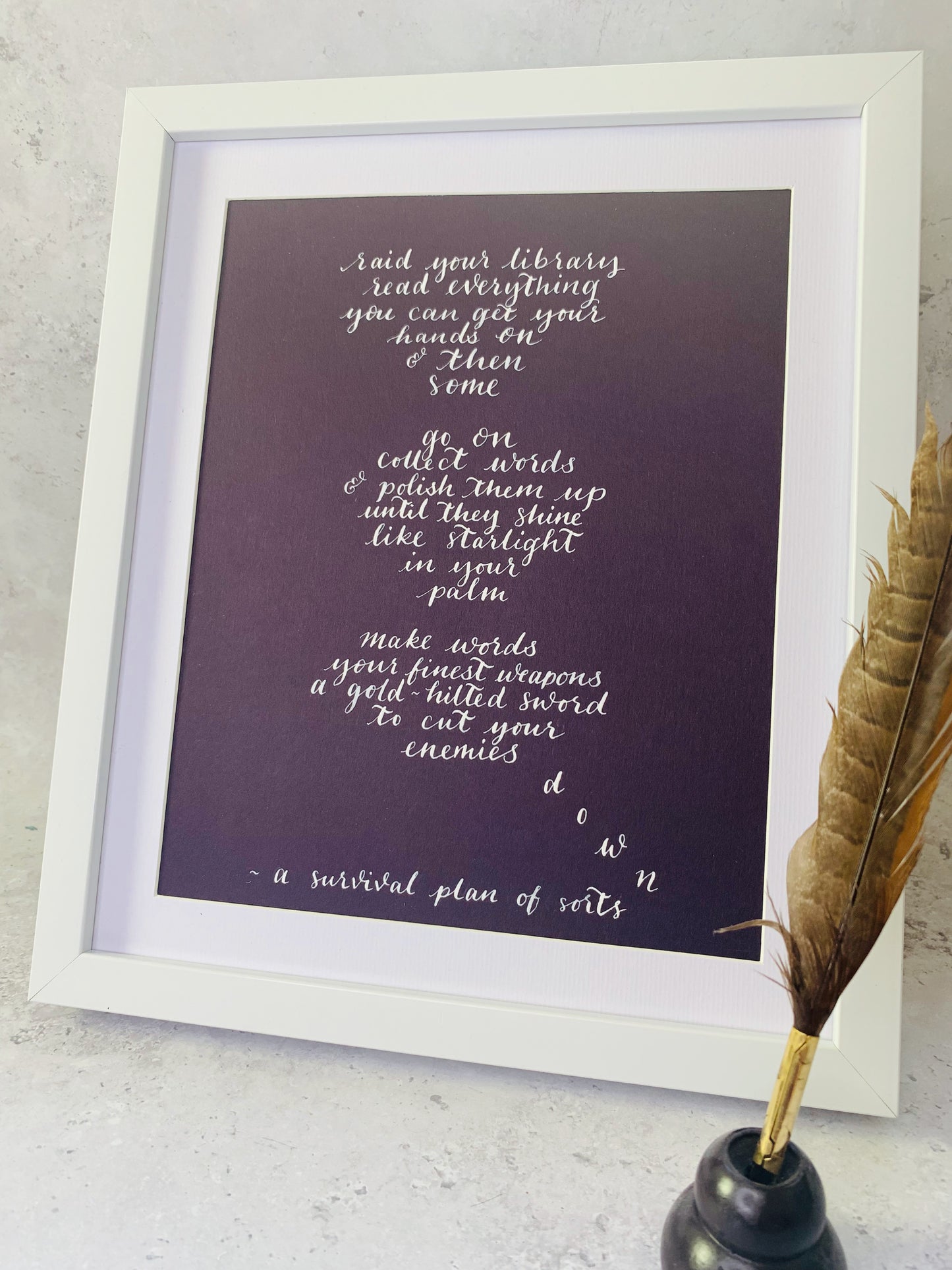Framed Calligraphy Quotes / Poems / Lyrics