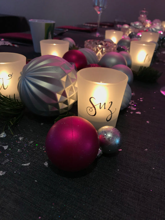 Personalised Frosted Tea Light Votive