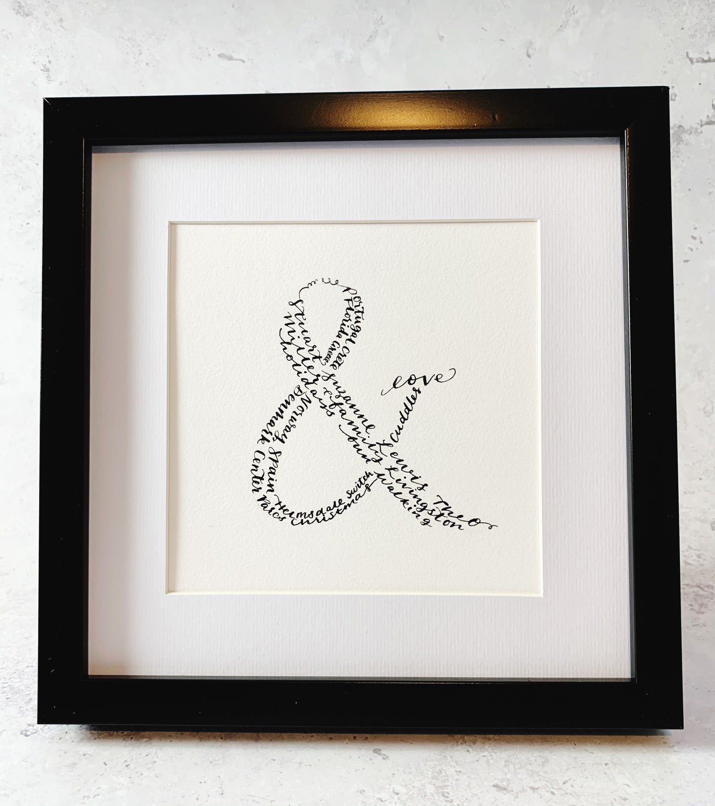 Framed Calligraphy Ampersand fully personalised