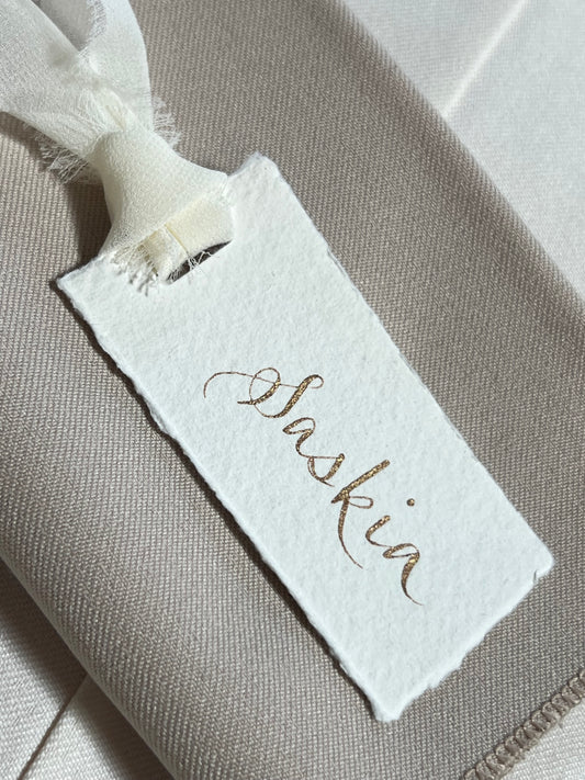 Calligraphy Cotton paper place cards