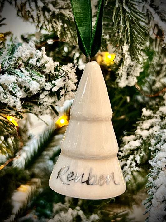 Personalised Ceramic White Tree Decoration