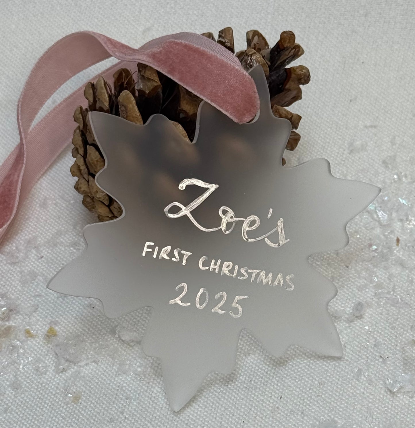 Personalised Frosted Acrylic Snowflake Tree Decoration