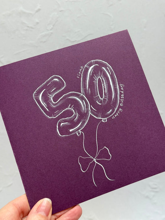 Personalised Birthday Balloons Card