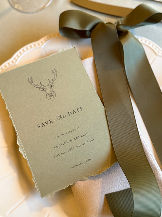 Rustic Stag Save the Date