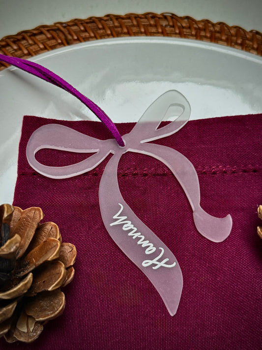 Personalised Acrylic Bow Bauble