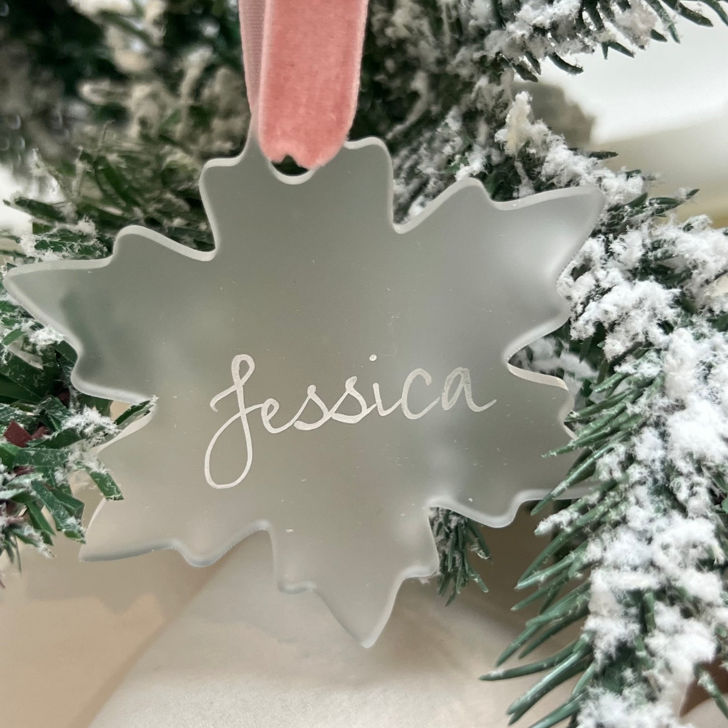 Personalised Frosted Acrylic Snowflake Tree Decoration