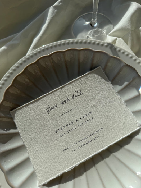 Handmade Cotton Paper Save our Date