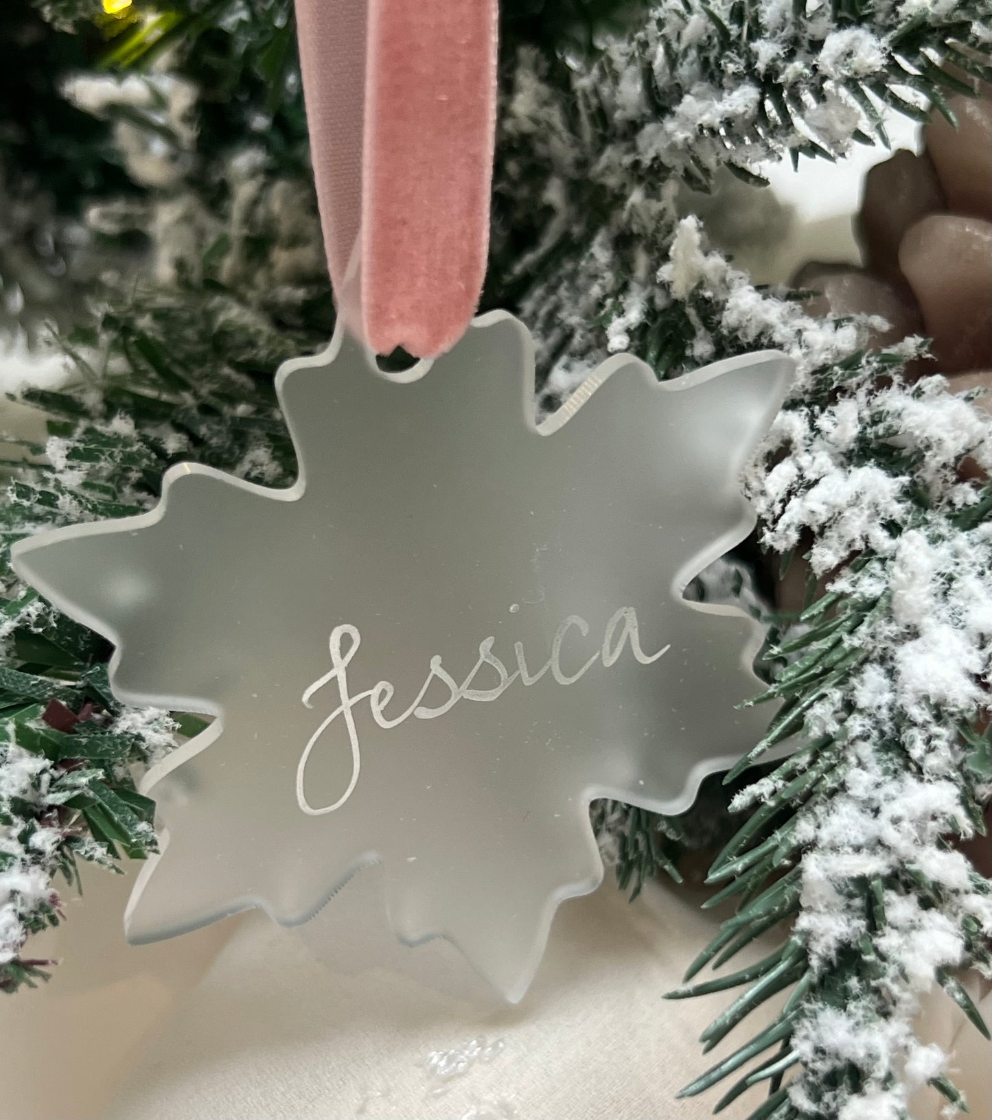 Personalised Frosted Acrylic Snowflake Tree Decoration