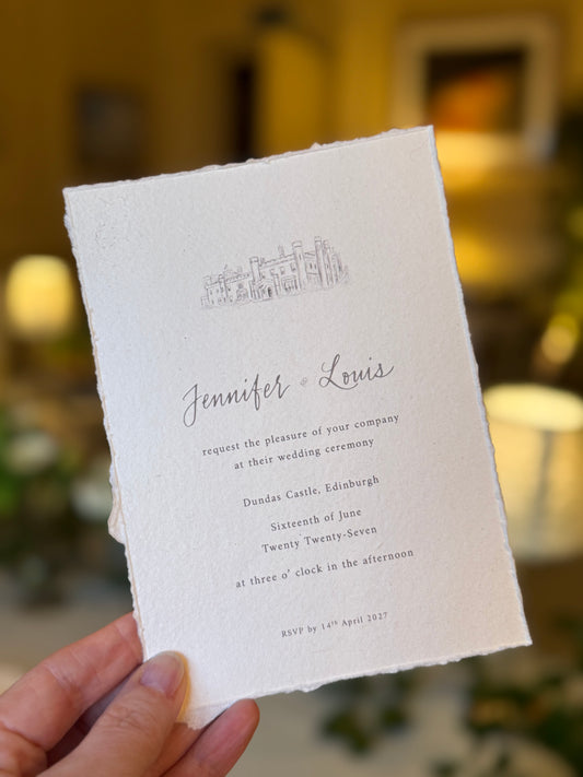 Dundas Castle Cotton Paper Invitation