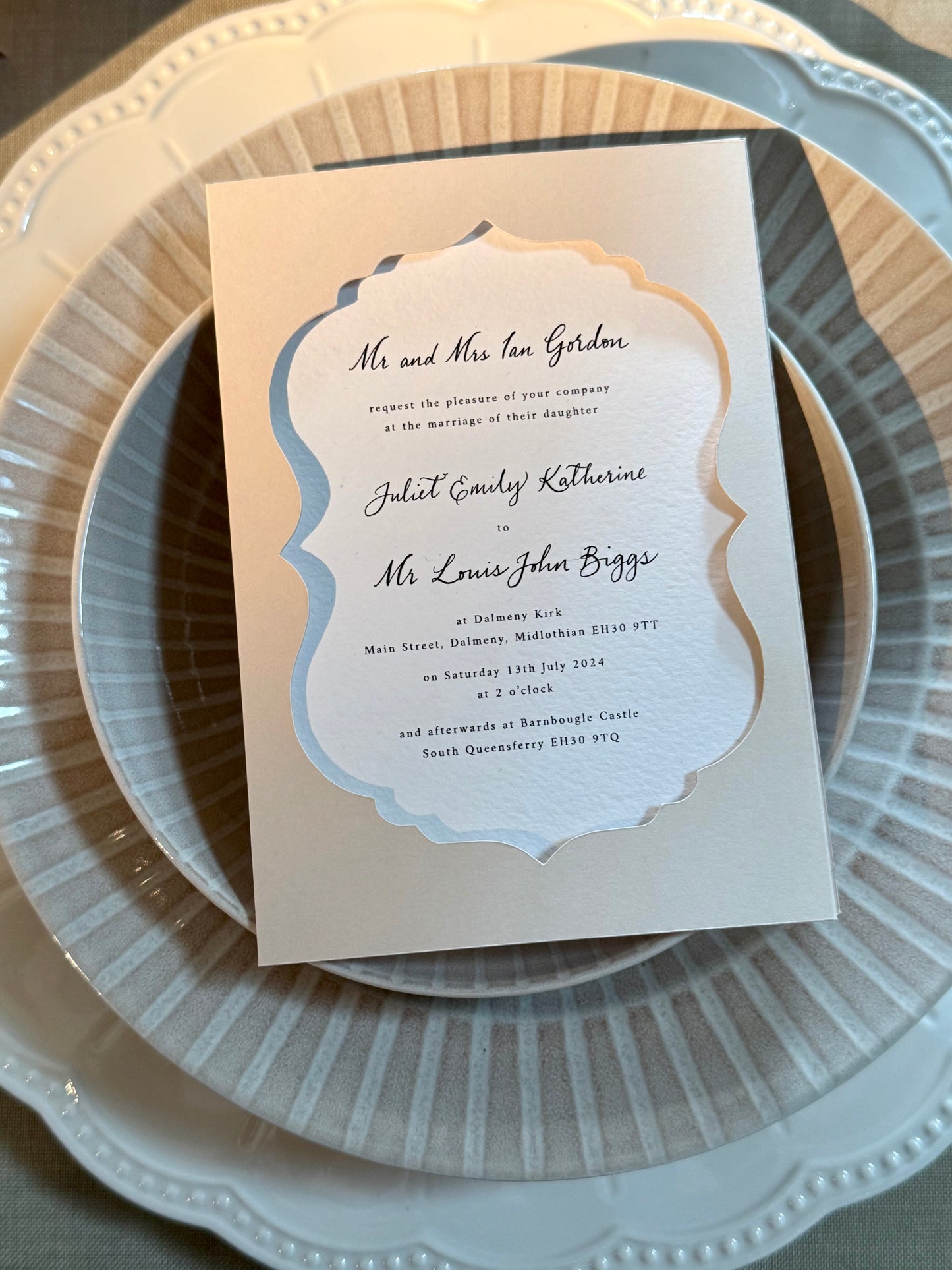 Elegant Cut Out Sleeve Invite