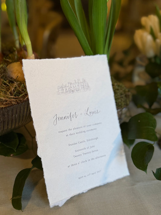 Dundas Castle Cotton Paper Invitation