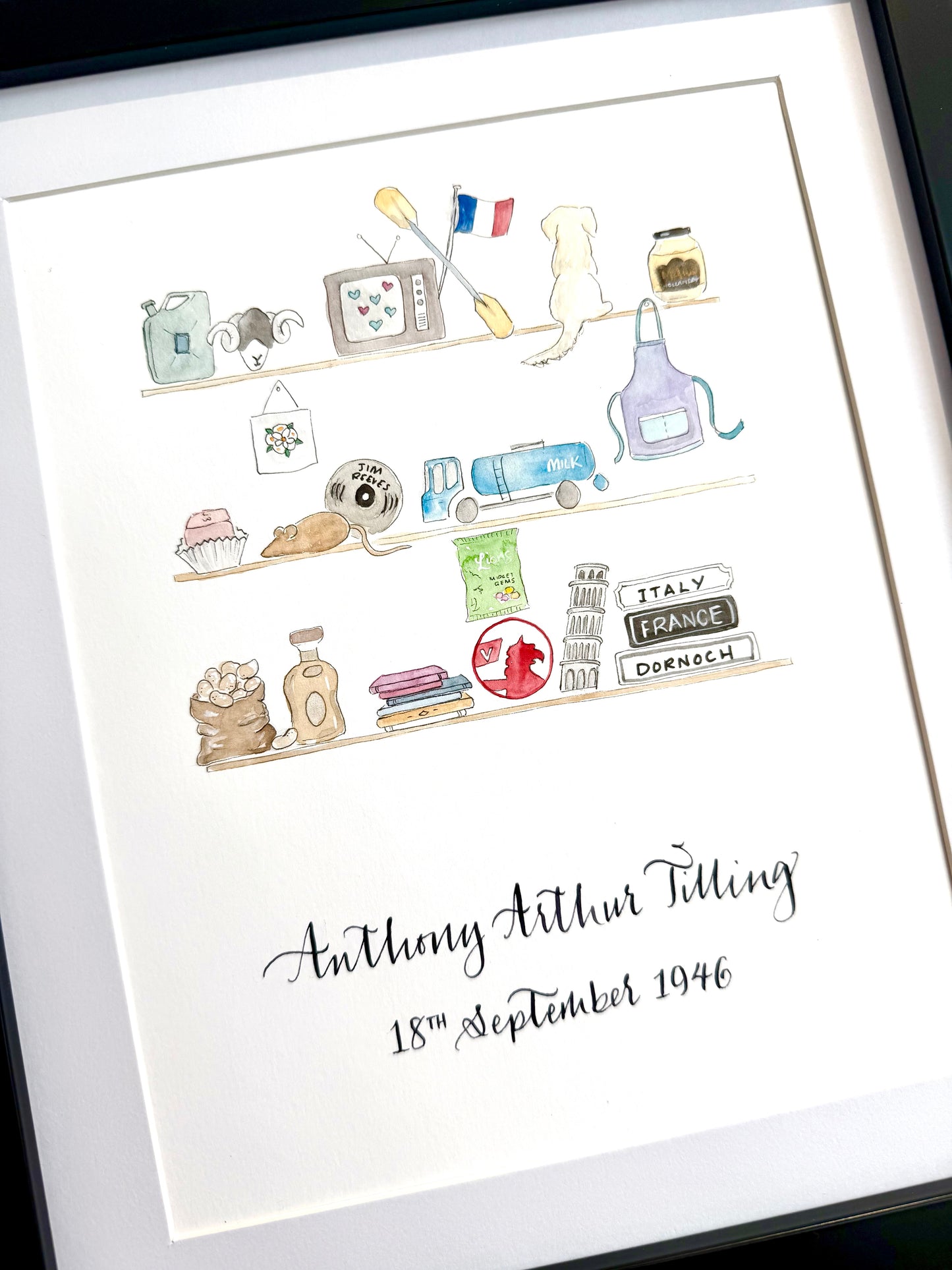 Personalised Doodle Shelves Illustration