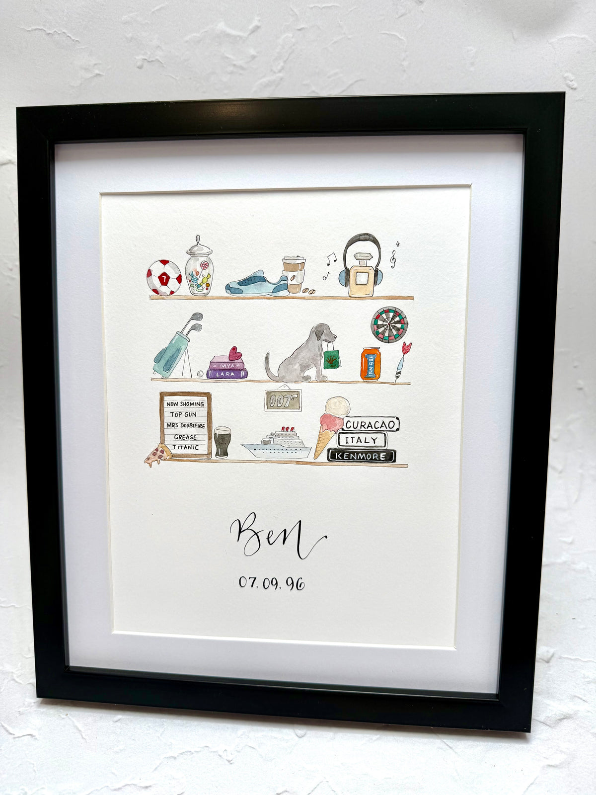 Personalised Doodle Shelves Illustration