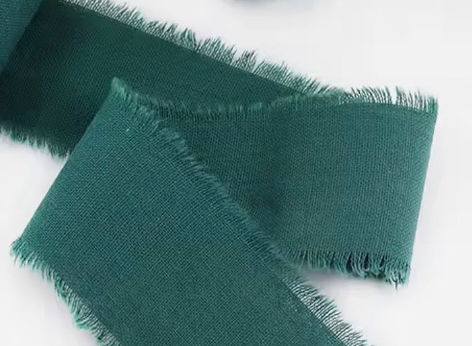 Personalised Frayed-Edge Linen Ribbon Place Cards