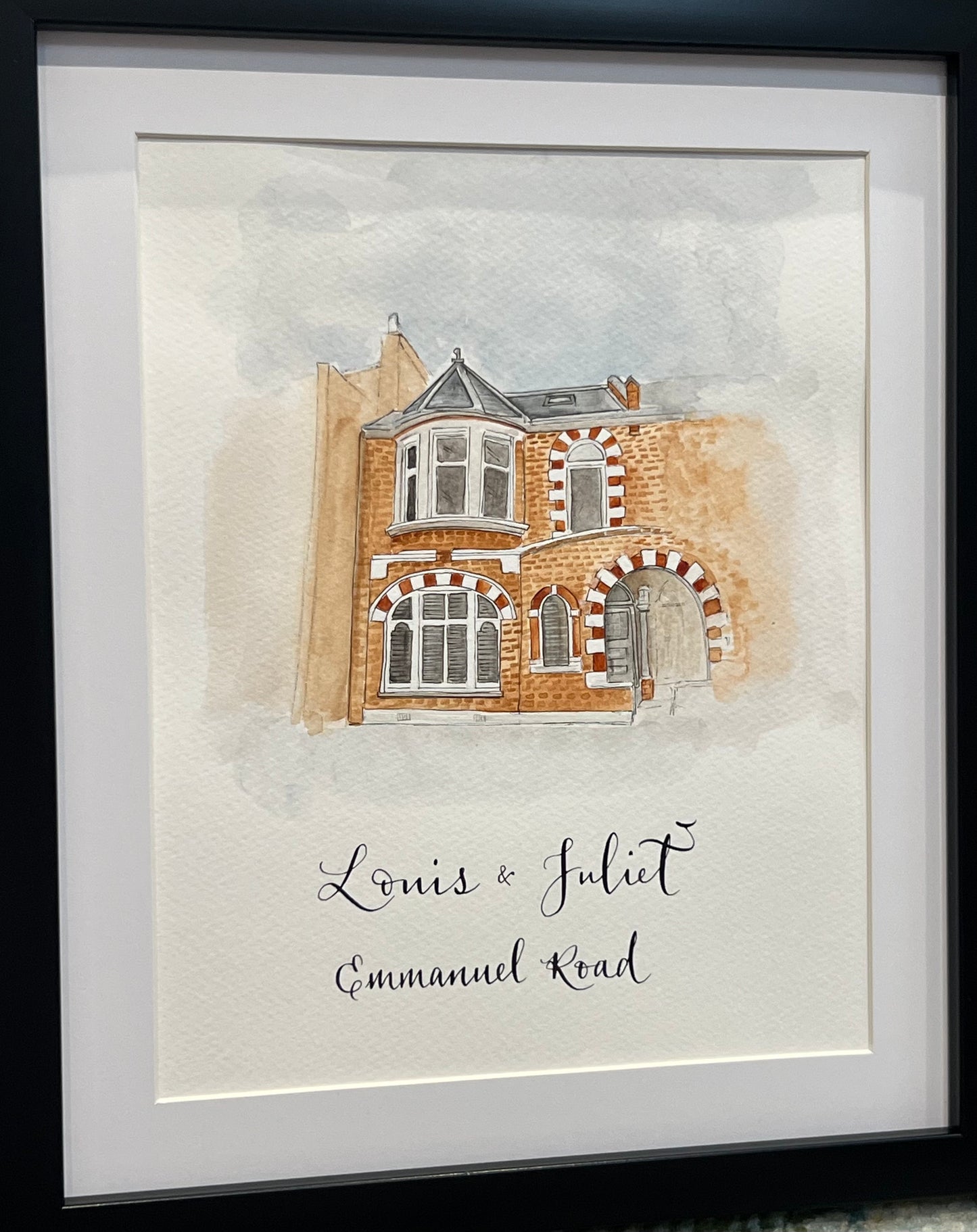 Hand Painted New Home Watercolour Sketch