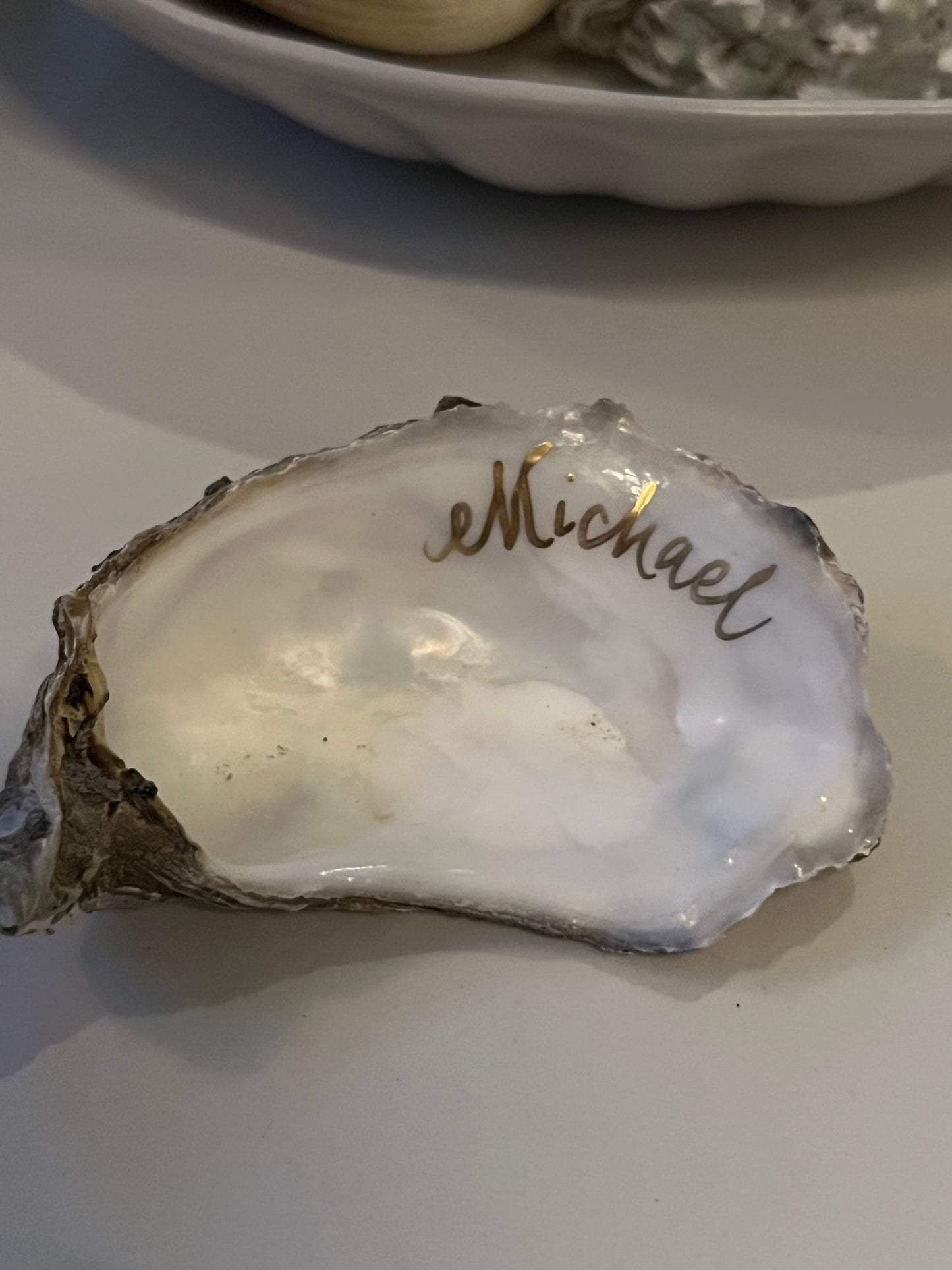 Personalised Oyster Shell Place Cards