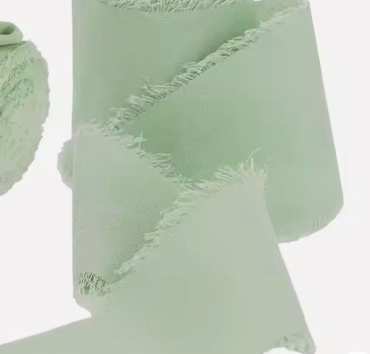 Personalised Frayed-Edge Ribbon Place Cards