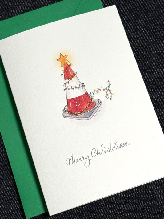 Scottish Christmas Cone Watercolour Cards