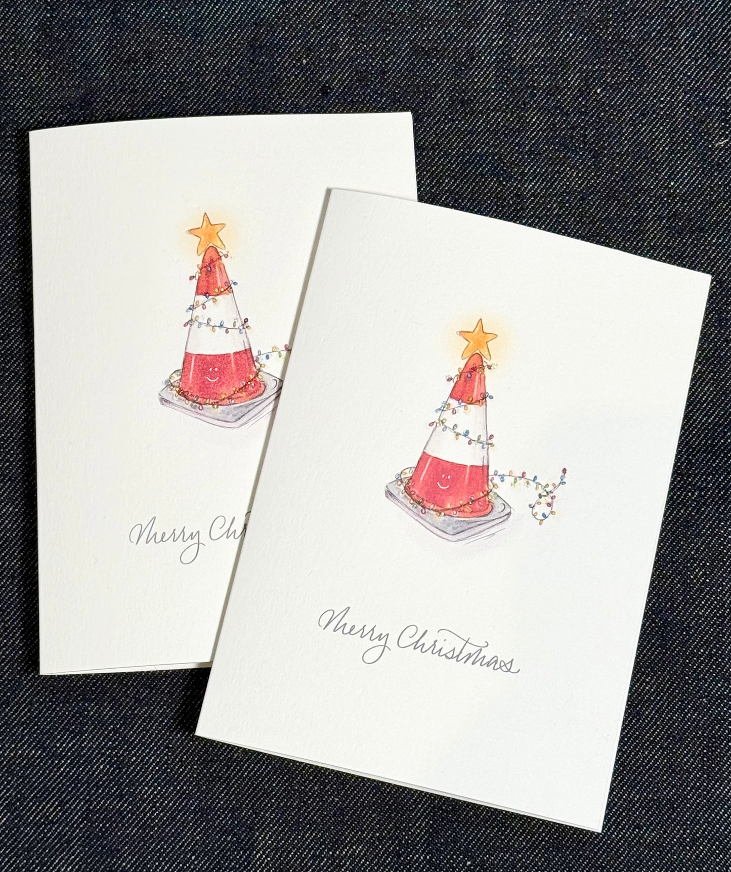 Scottish Christmas Cone Watercolour Cards