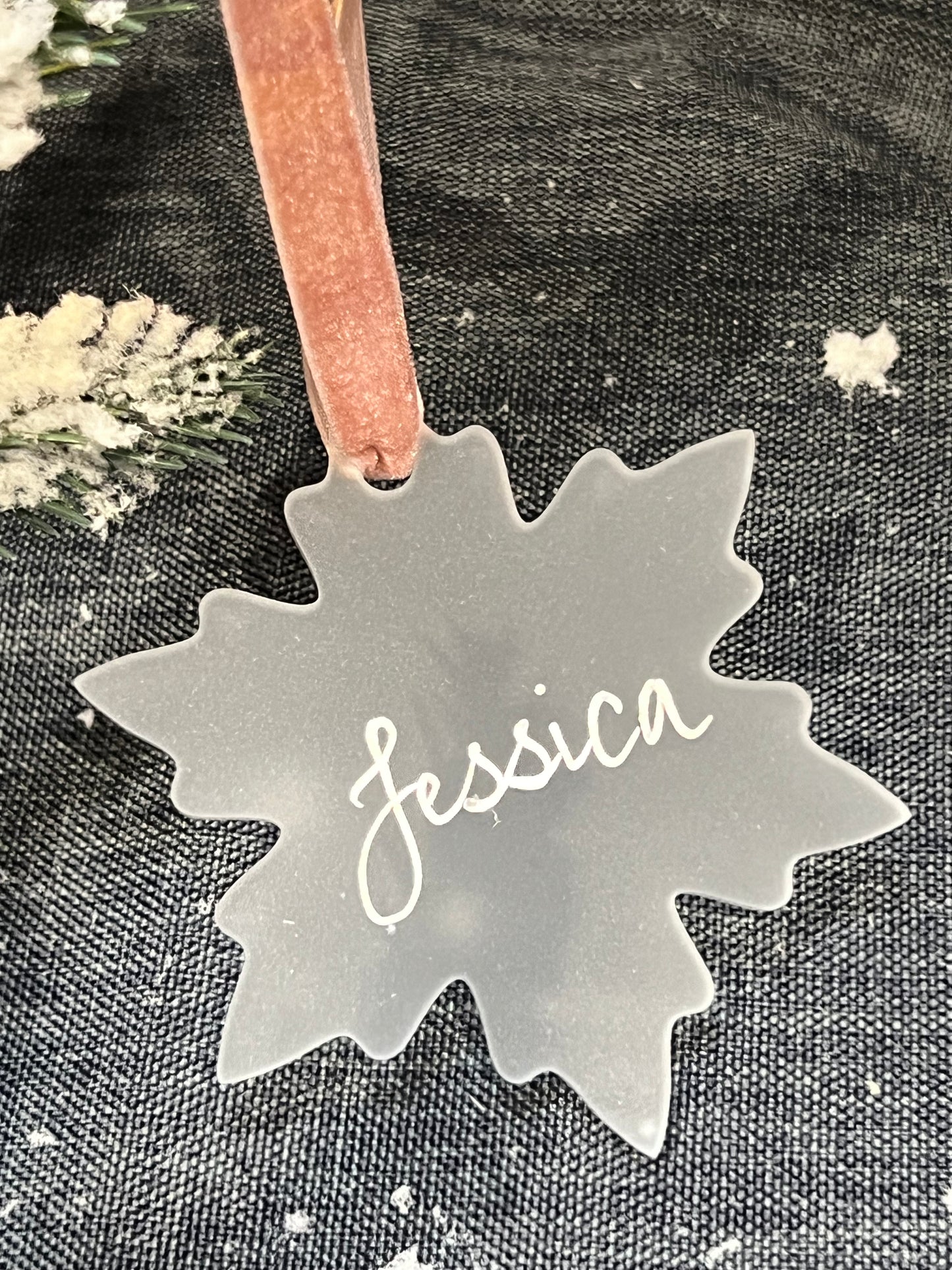 Personalised Frosted Acrylic Snowflake Tree Decoration