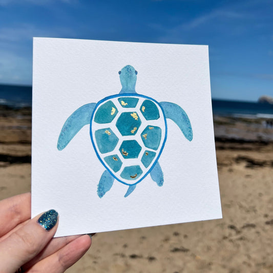 Watercolour Print Sea Turtle Card