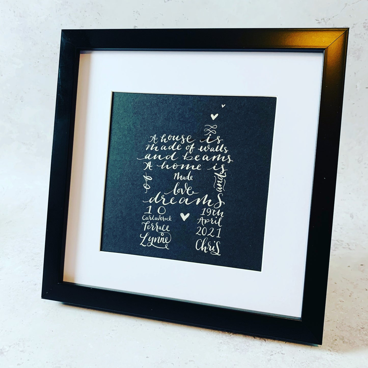Custom Shape Calligraphy in Frame