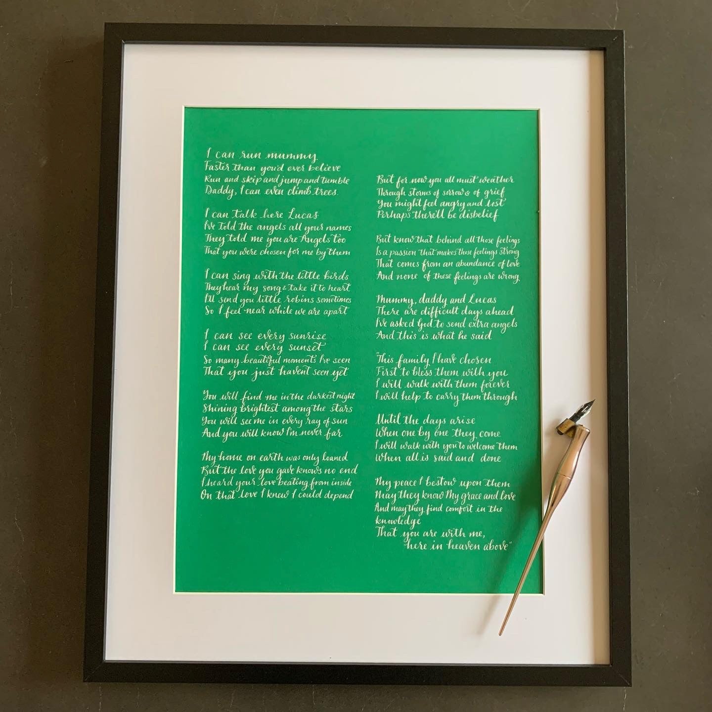 Framed Calligraphy Quotes / Poems / Lyrics