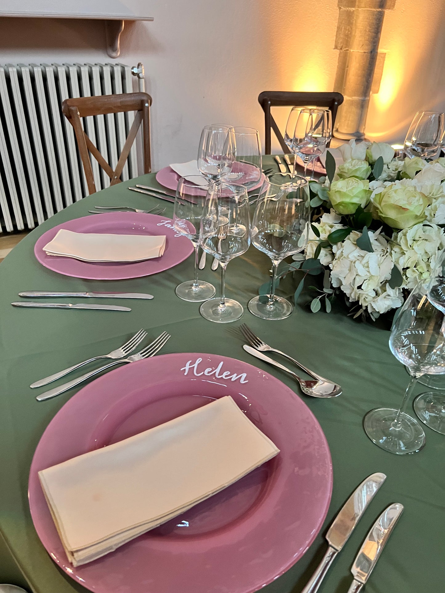 Handwritten Name on Charger Plate