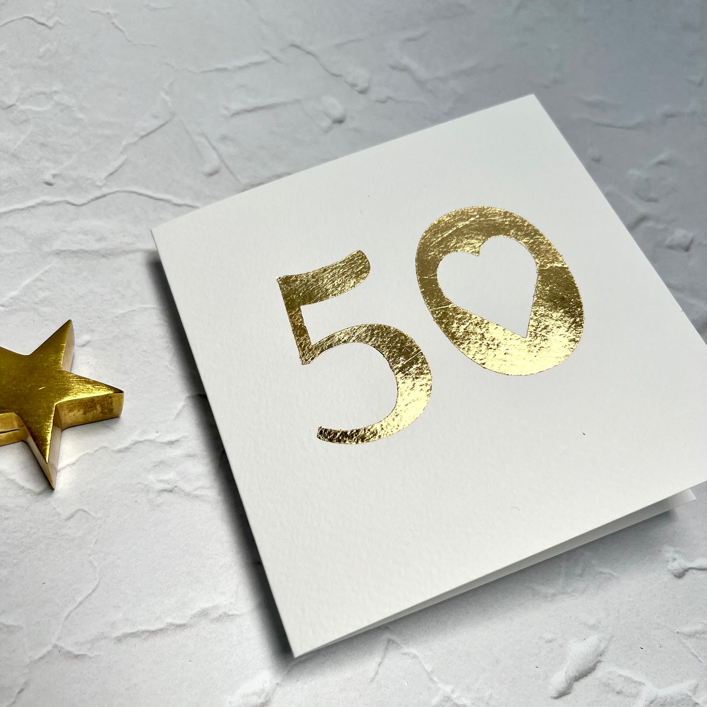 gold foil number with heart hand made, bespoke birthday or anniversary card