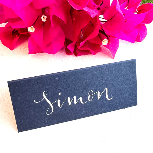 Navy Place Card Guest Name