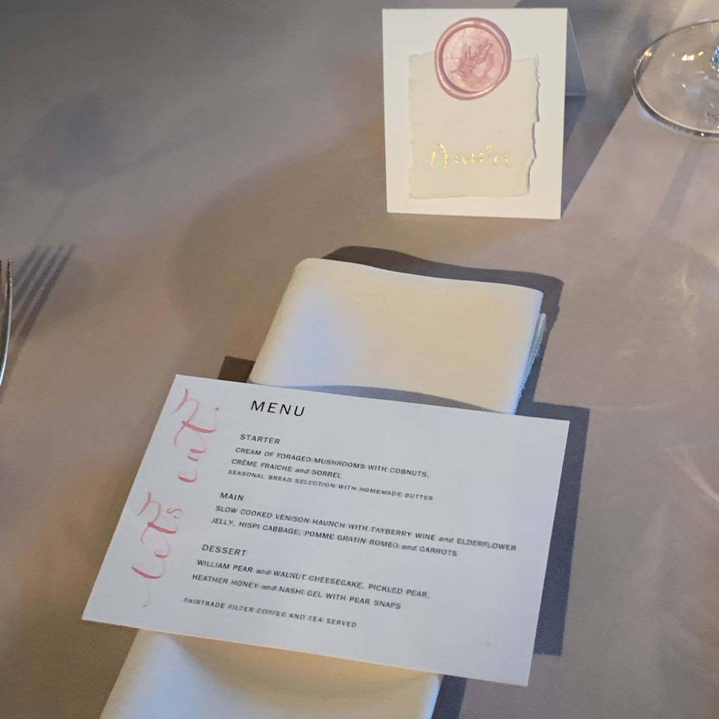 Menu let’s eat Wedding Breakfast menu